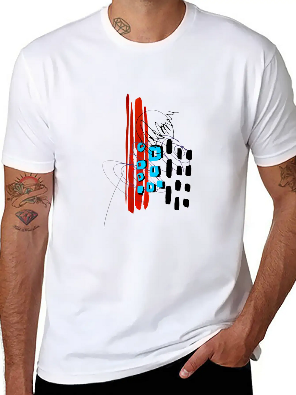 Modern Art Breathable Soft Cotton T-Shirt – Timeless Casual Look