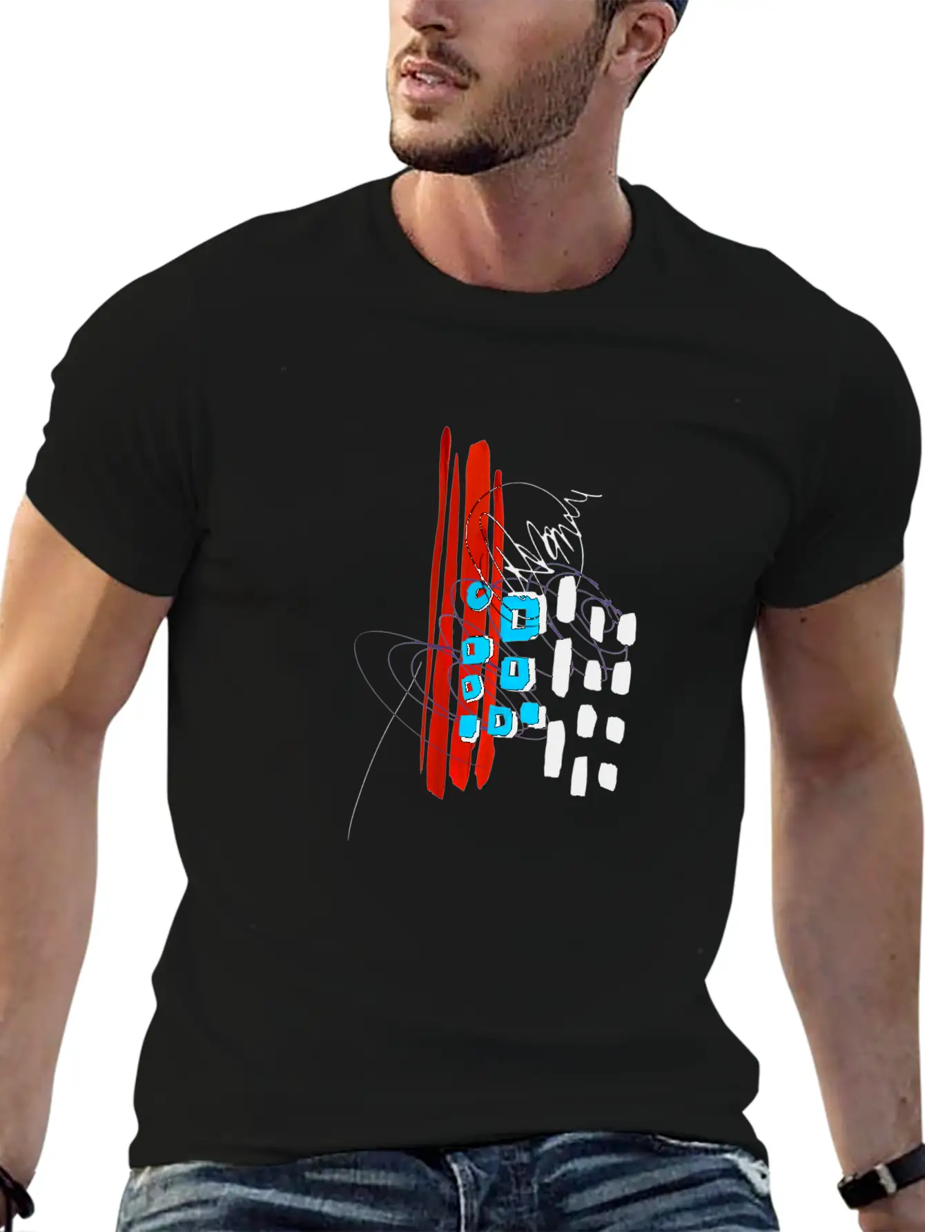 Modern Art Breathable Soft Cotton T-Shirt – Timeless Casual Look