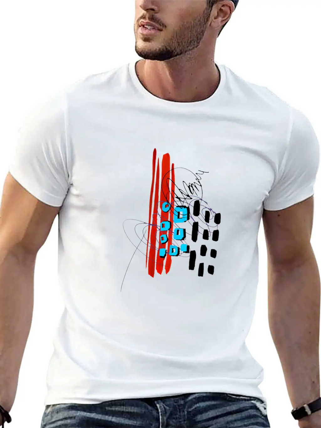 Modern Art Breathable Soft Cotton T-Shirt – Timeless Casual Look
