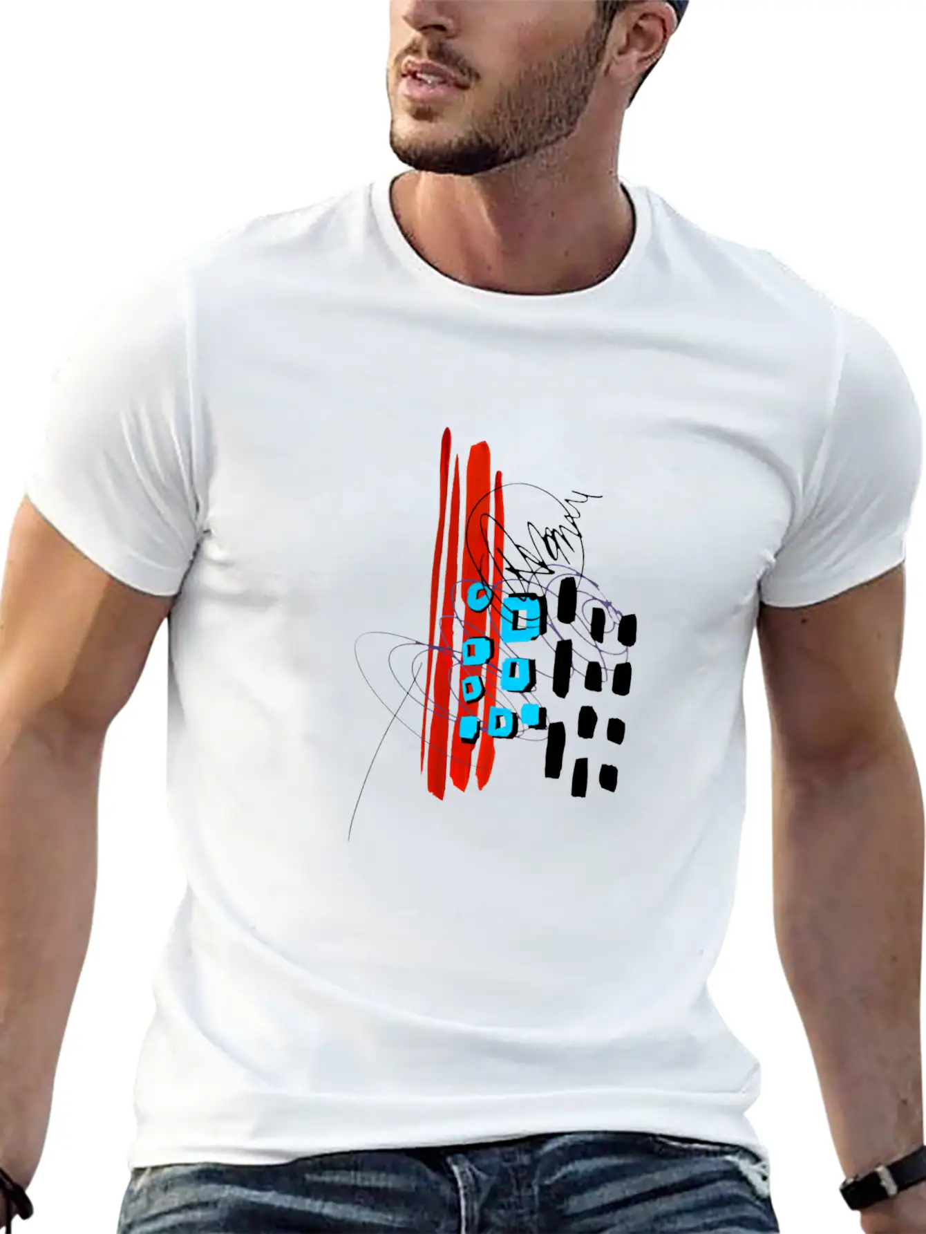 Modern Art Breathable Soft Cotton T-Shirt – Timeless Casual Look