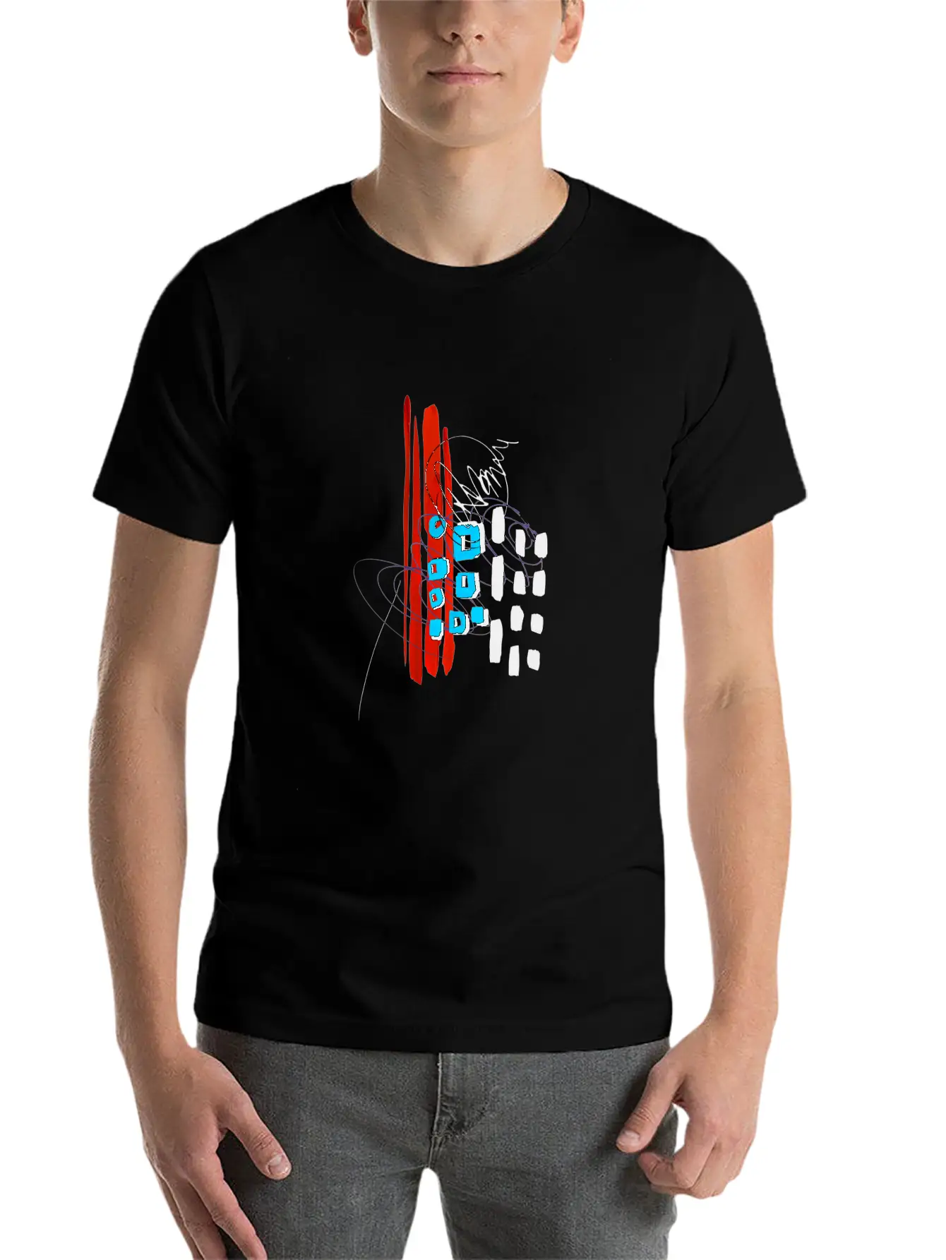 Modern Art Breathable Soft Cotton T-Shirt – Timeless Casual Look