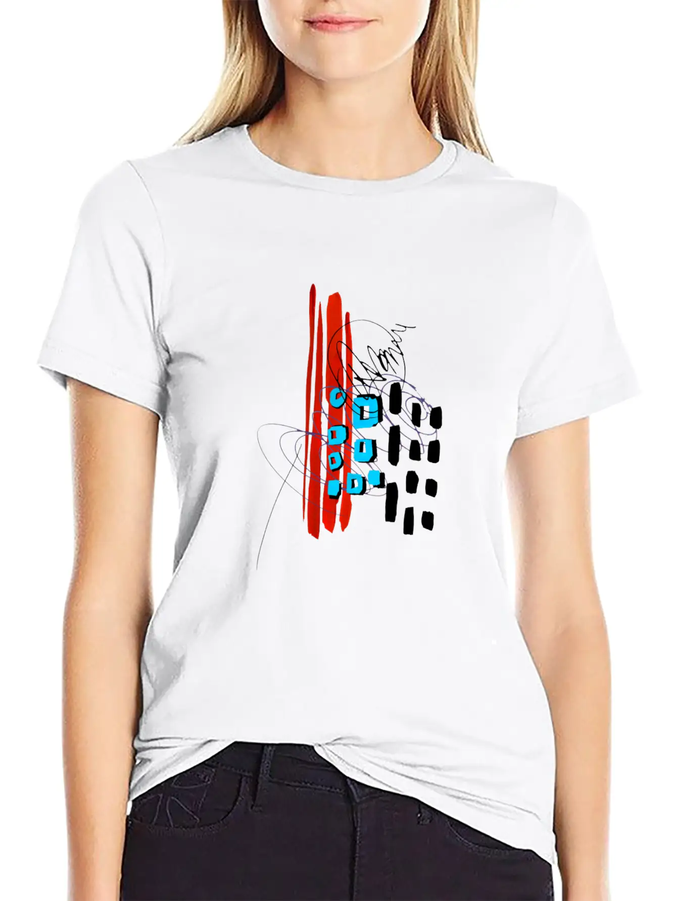 Modern Art Breathable Soft Cotton T-Shirt – Timeless Casual Look