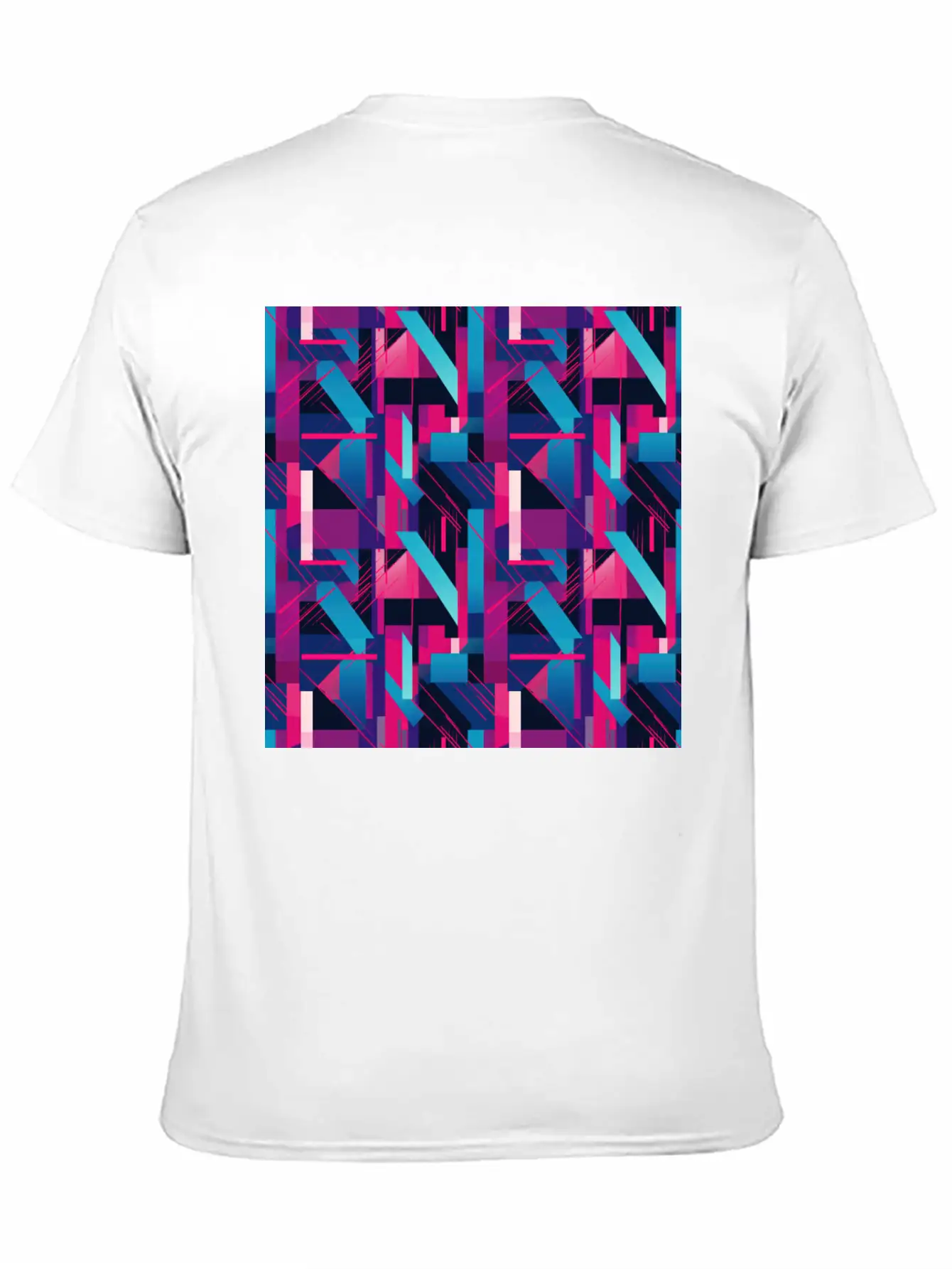 Modern Geometric Dance In Pink, Blue, And Violet Timeless Short Sleeve Tee – Comfy And Minimalist Design