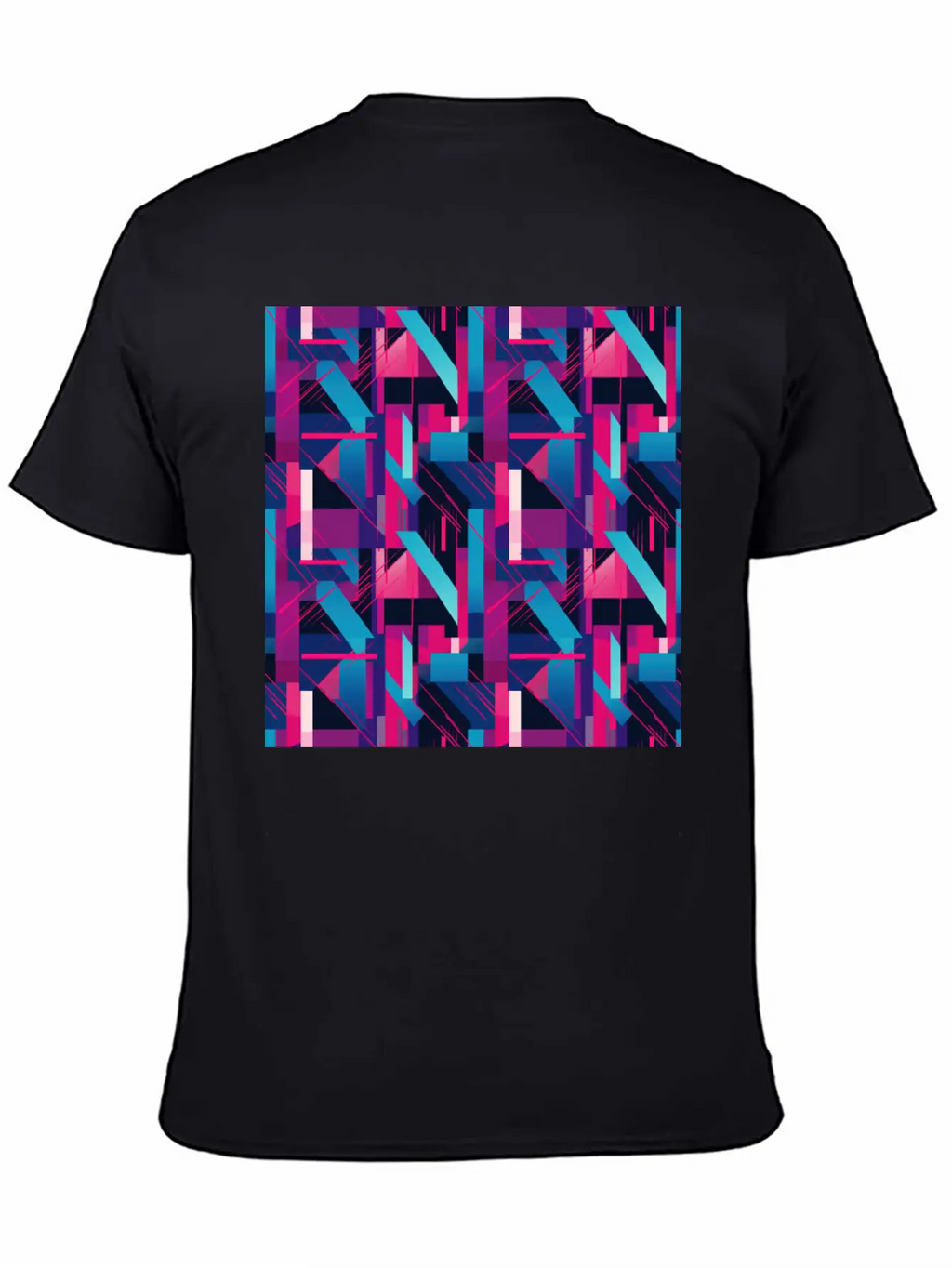 Modern Geometric Dance In Pink, Blue, And Violet Timeless Short Sleeve Tee – Comfy And Minimalist Design