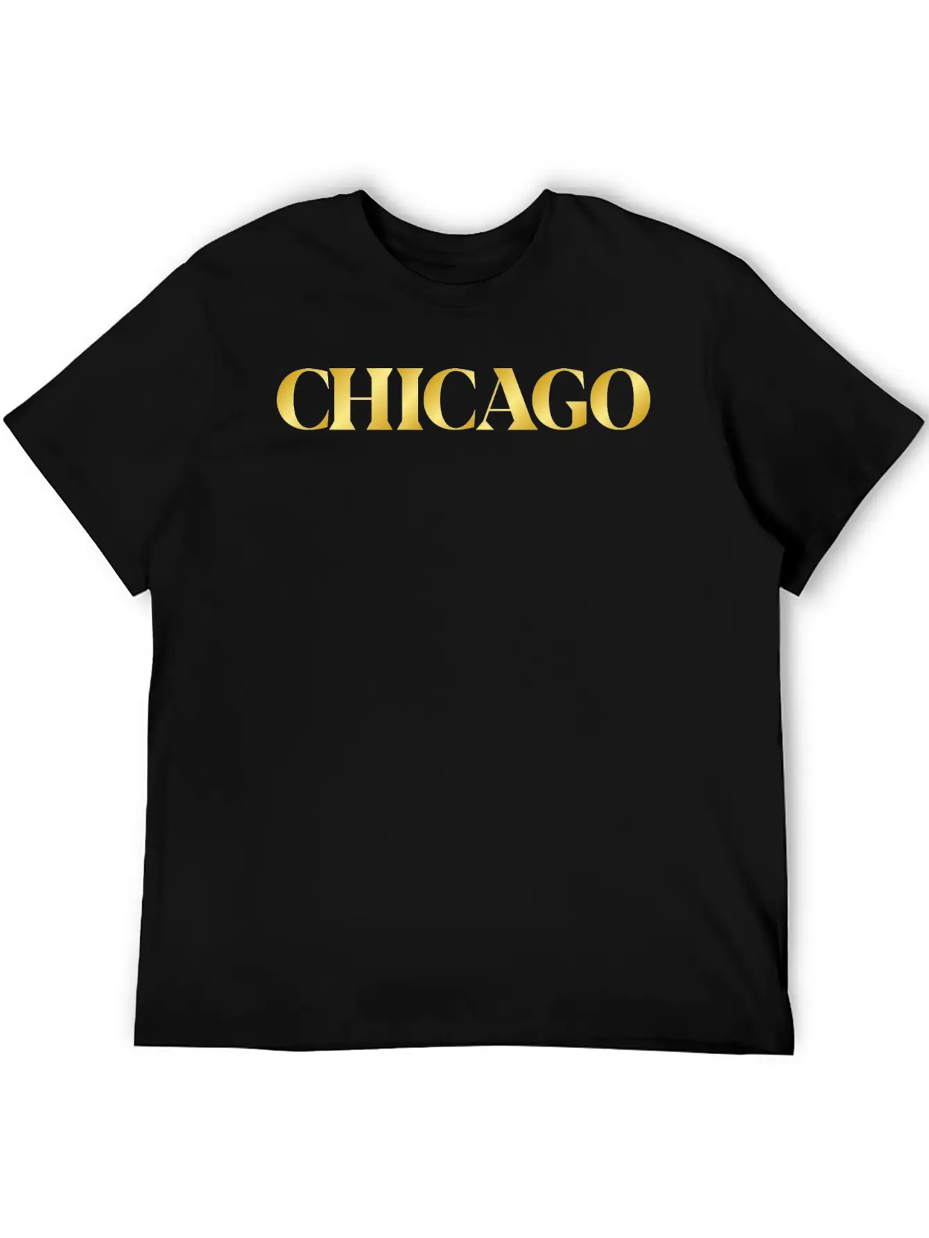 Modern Gold Glam Chicago City Typography Breathable Graphic T-Shirt – Perfect For Casual Days