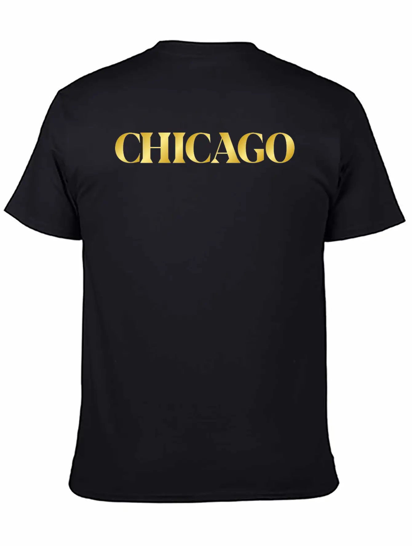 Modern Gold Glam Chicago City Typography Timeless Short Sleeve Tee – Comfy And Minimalist Design