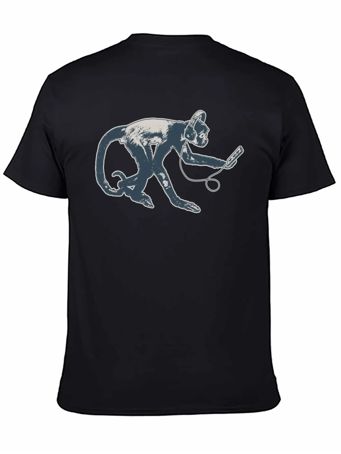 Modern Monkey Smartphone And Headphones Breathable Soft Cotton T-Shirt – Timeless Casual Look