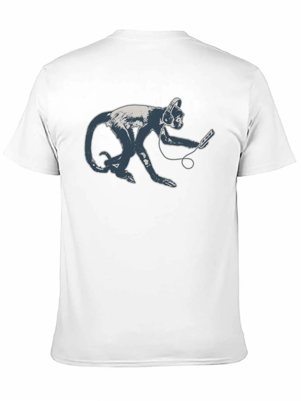 Modern Monkey Smartphone And Headphones Breathable Soft Cotton T-Shirt – Timeless Casual Look