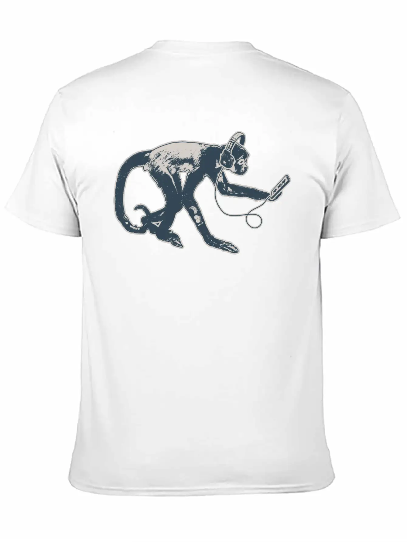 Modern Monkey Smartphone And Headphones Breathable Soft Cotton T-Shirt – Timeless Casual Look