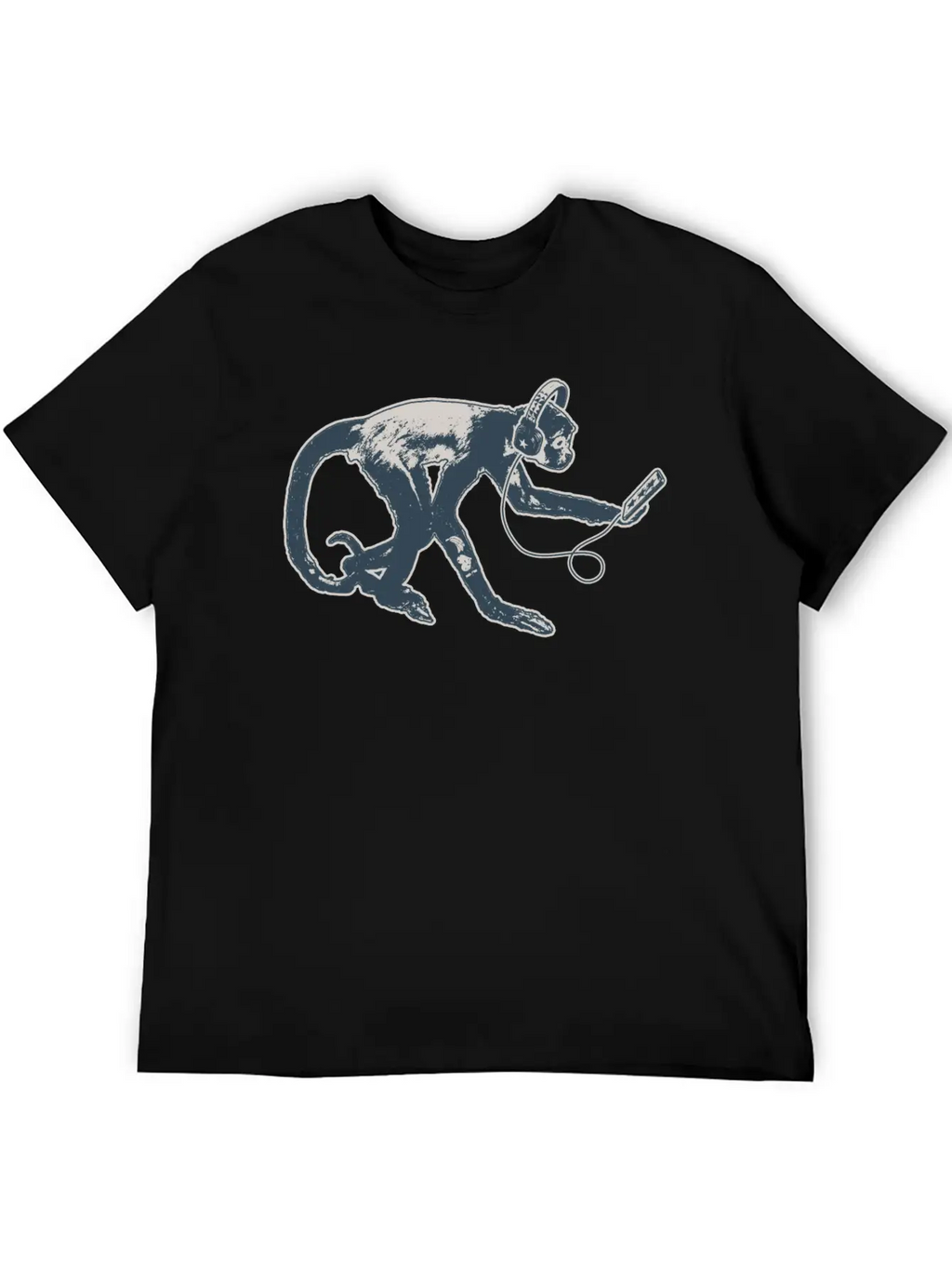 Modern Monkey Smartphone And Headphones Breathable Soft Cotton T-Shirt – Timeless Casual Look