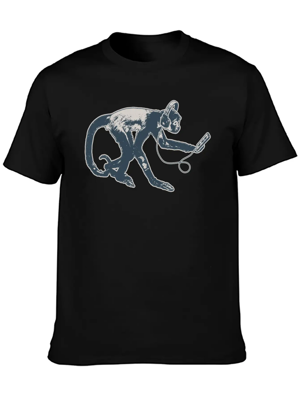 Modern Monkey Smartphone And Headphones Breathable Soft Cotton T-Shirt – Timeless Casual Look