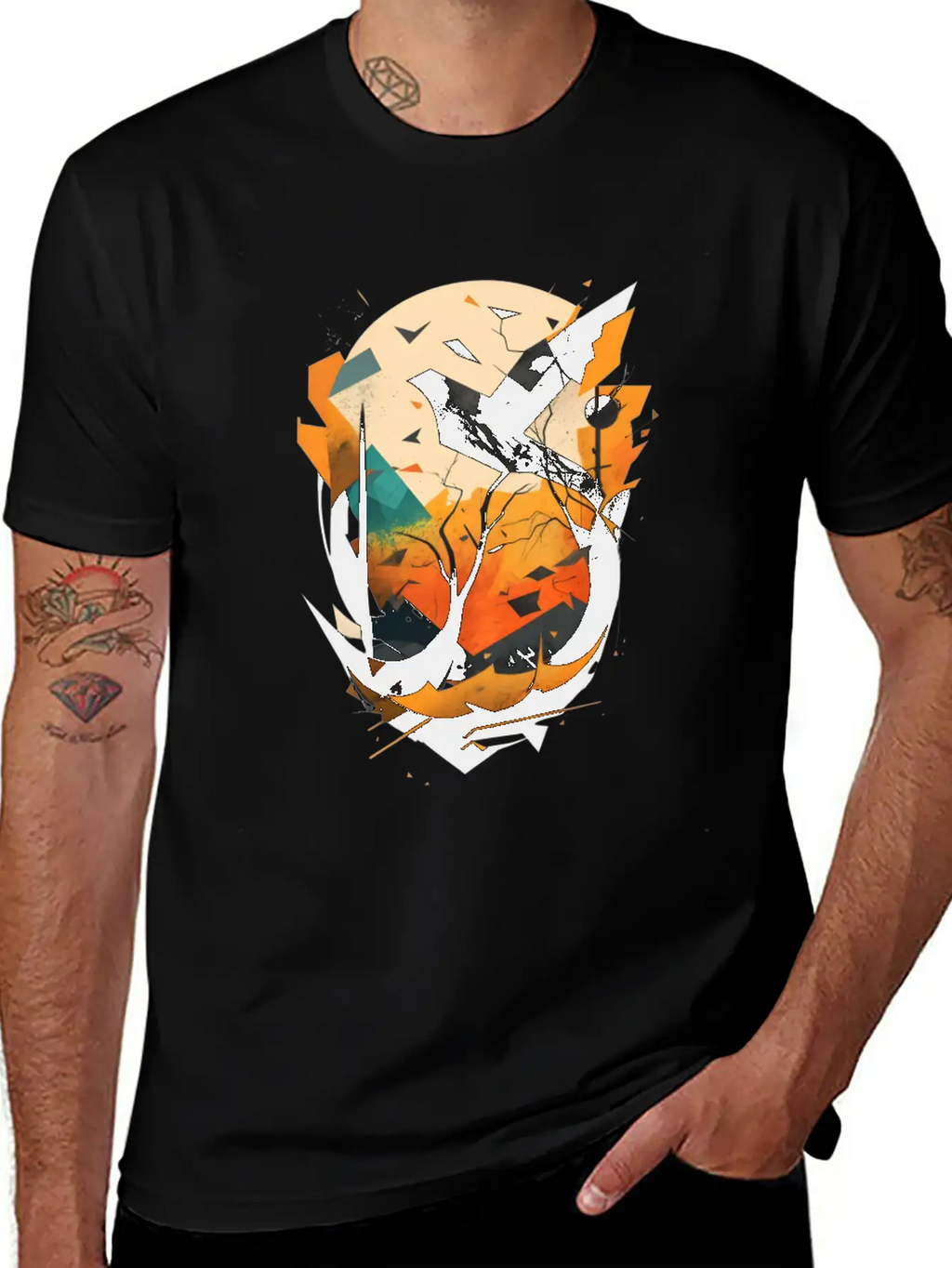 Modern Nature: Black Bird Relaxed Everyday Tee – Lightweight And Durable Cotton