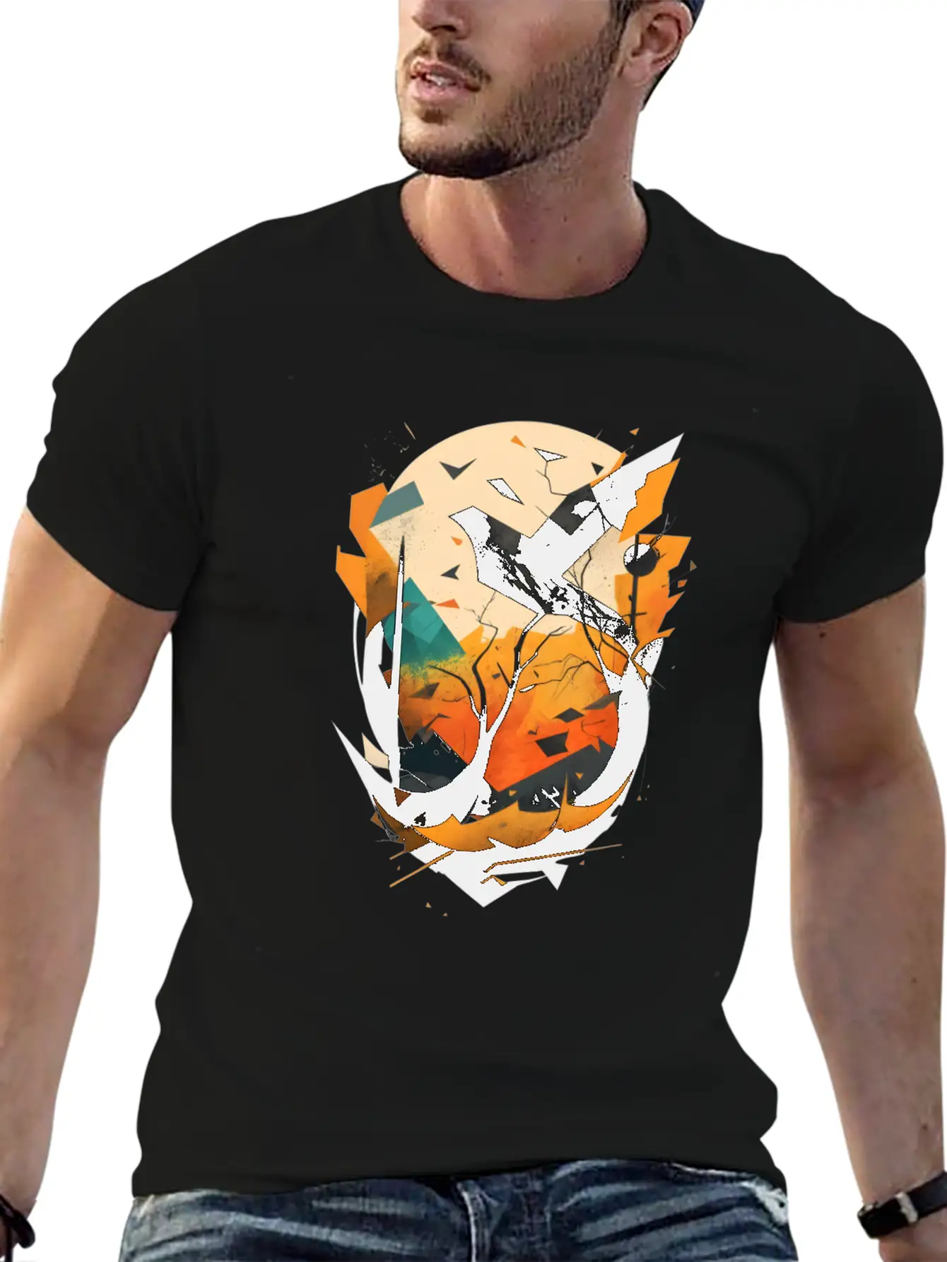 Modern Nature: Black Bird Relaxed Everyday Tee – Lightweight And Durable Cotton