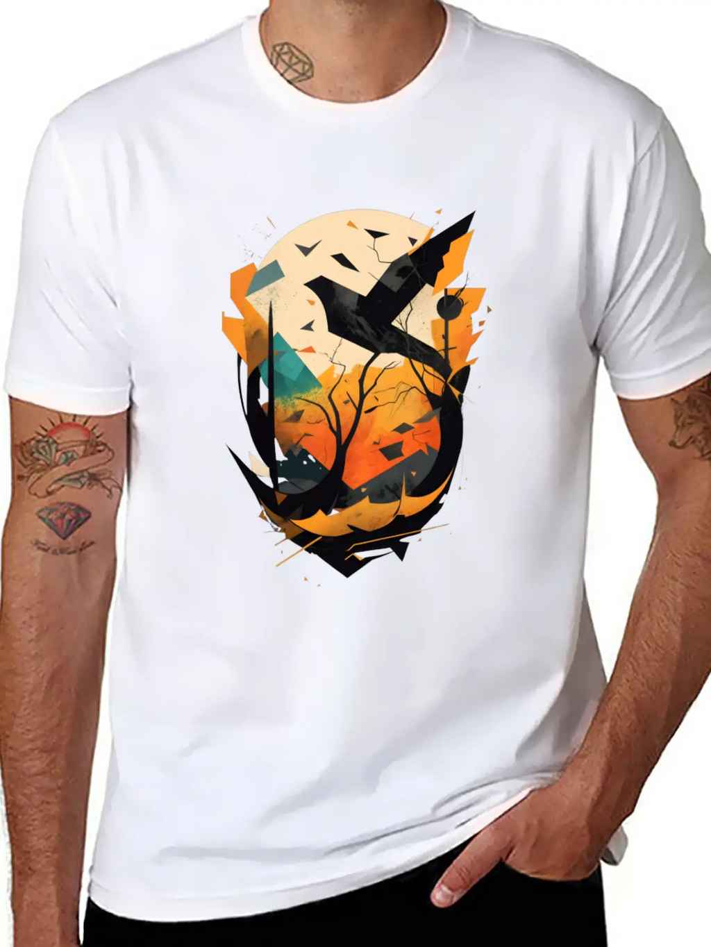 Modern Nature: Black Bird Relaxed Everyday Tee – Lightweight And Durable Cotton