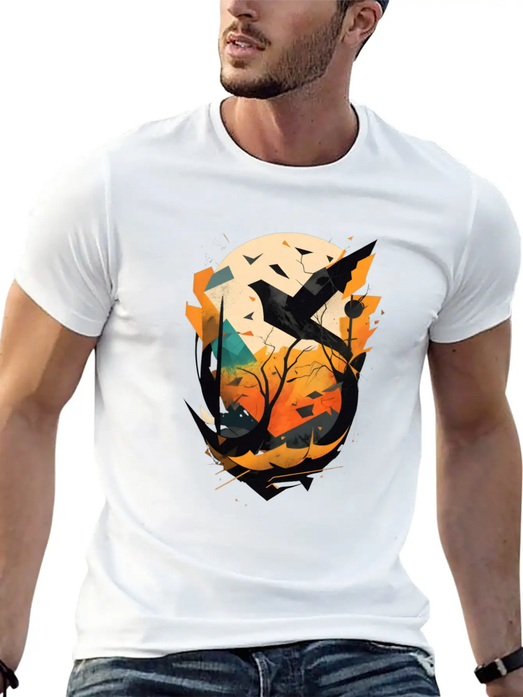 Modern Nature: Black Bird Relaxed Everyday Tee – Lightweight And Durable Cotton