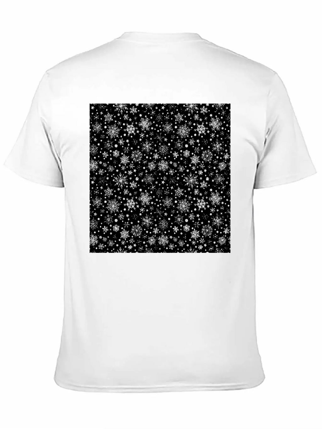 Modern Snowflakes Pattern White Silver Classic Cotton Tee – Unisex Comfort For Any Season