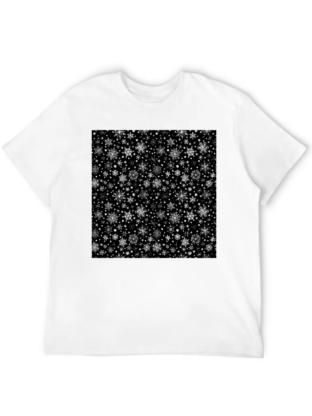 Modern Snowflakes Pattern White Silver Classic Cotton Tee – Unisex Comfort For Any Season