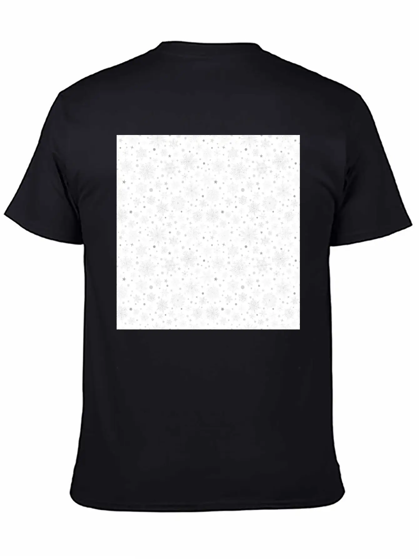 Modern Snowflakes Pattern White Silver Classic Cotton Tee – Unisex Comfort For Any Season