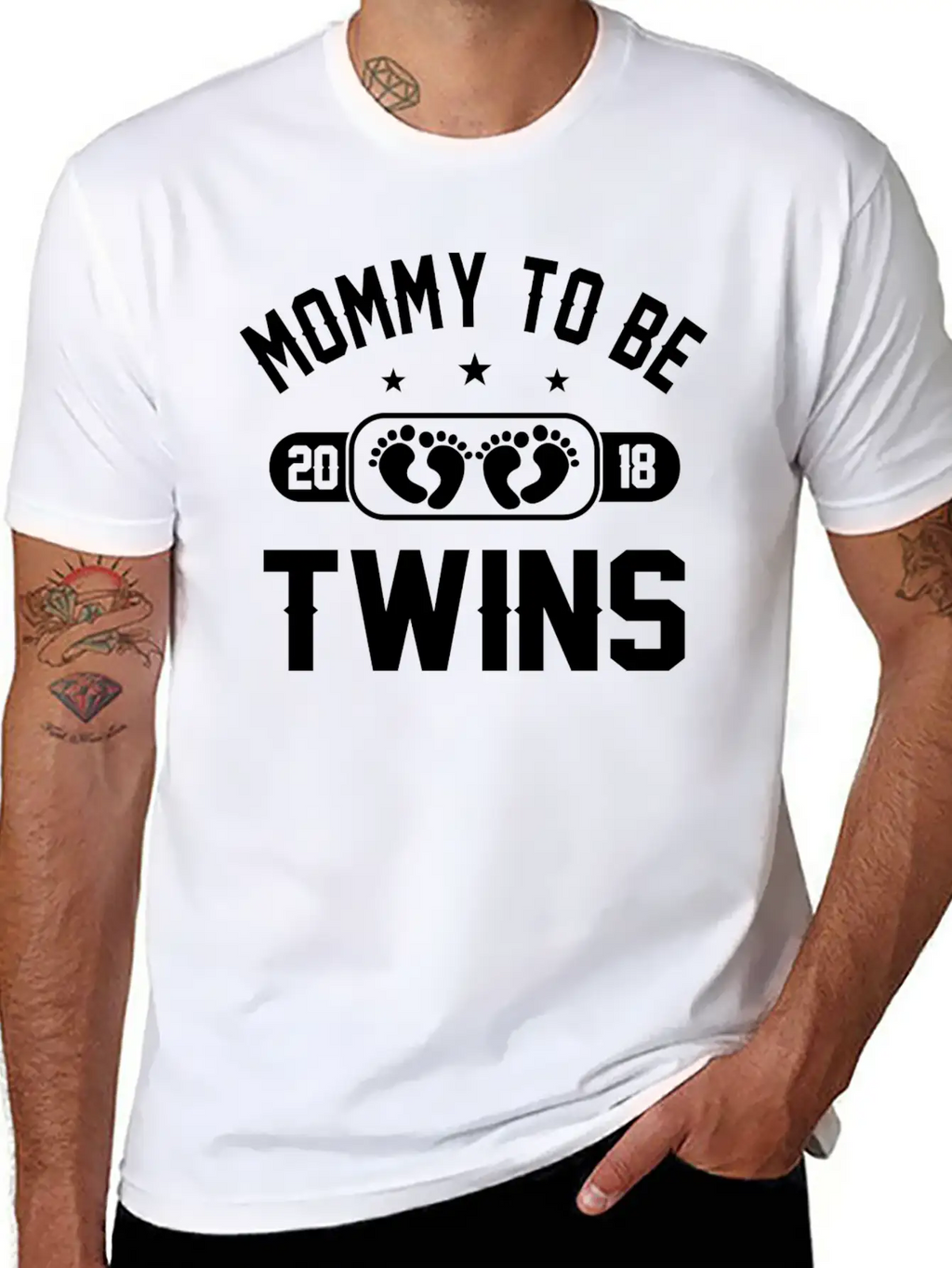Mommy To Be Twins 2018 Stylish Everyday T-Shirt – Unisex Basic Cotton Tee