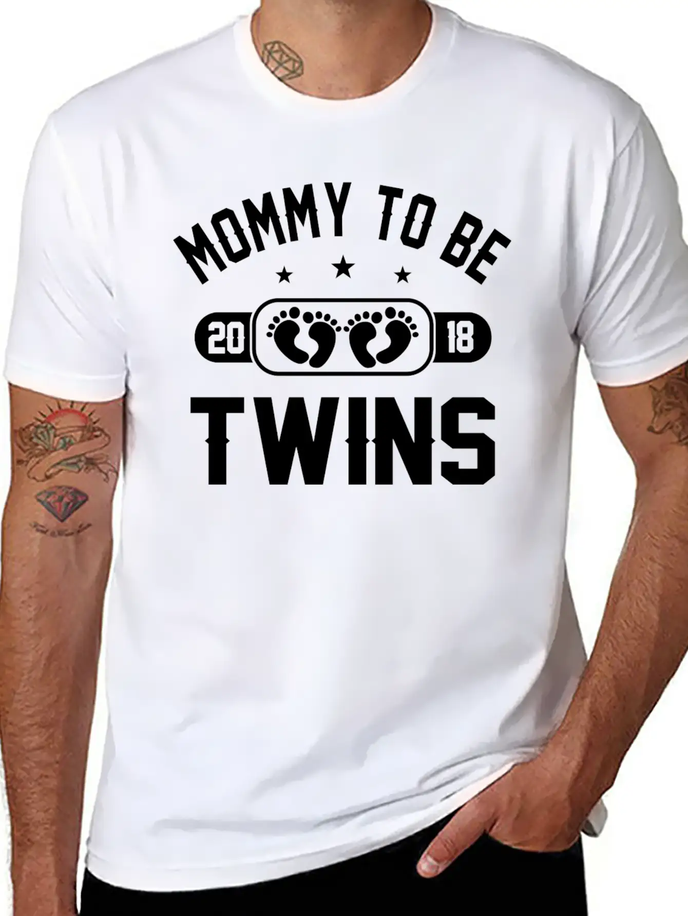 Mommy To Be Twins 2018 Stylish Everyday T-Shirt – Unisex Basic Cotton Tee