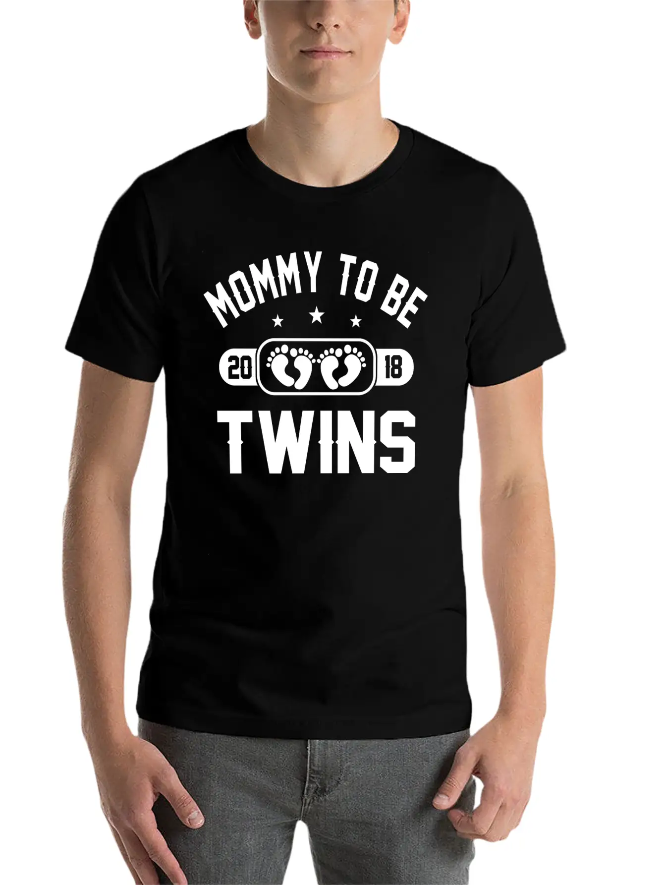 Mommy To Be Twins 2018 Stylish Everyday T-Shirt – Unisex Basic Cotton Tee