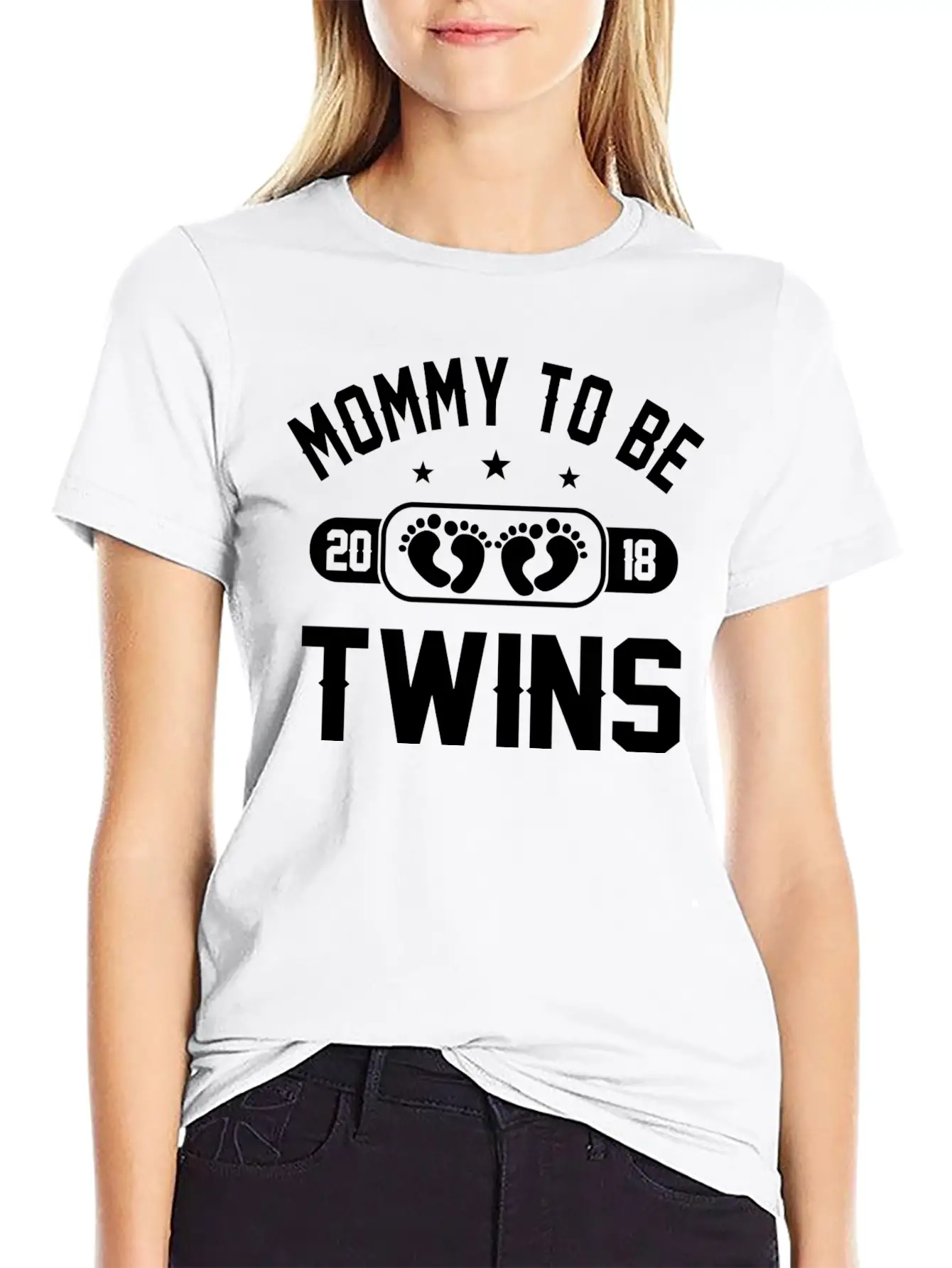 Mommy To Be Twins 2018 Stylish Everyday T-Shirt – Unisex Basic Cotton Tee