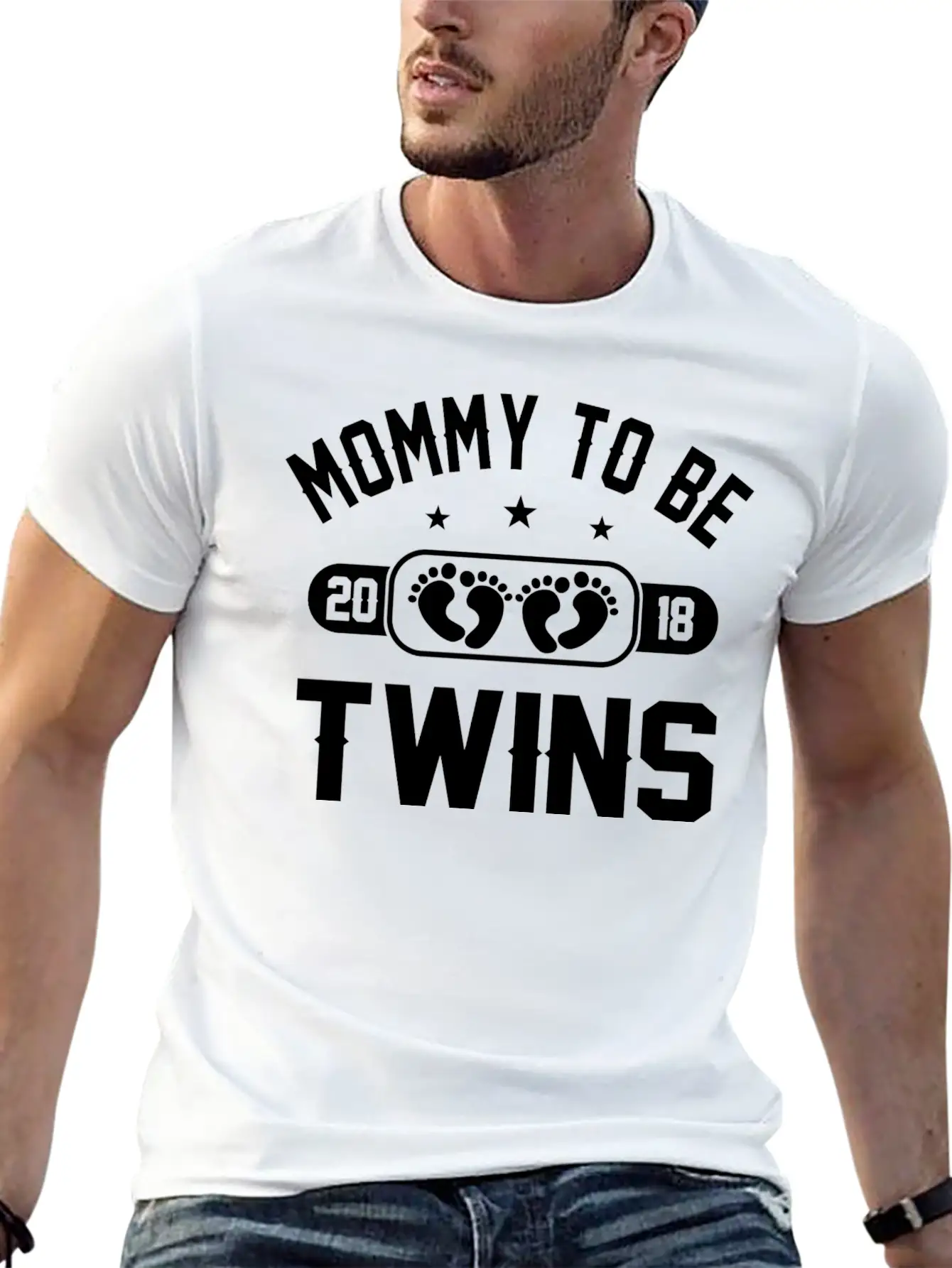 Mommy To Be Twins 2018 Stylish Everyday T-Shirt – Unisex Basic Cotton Tee