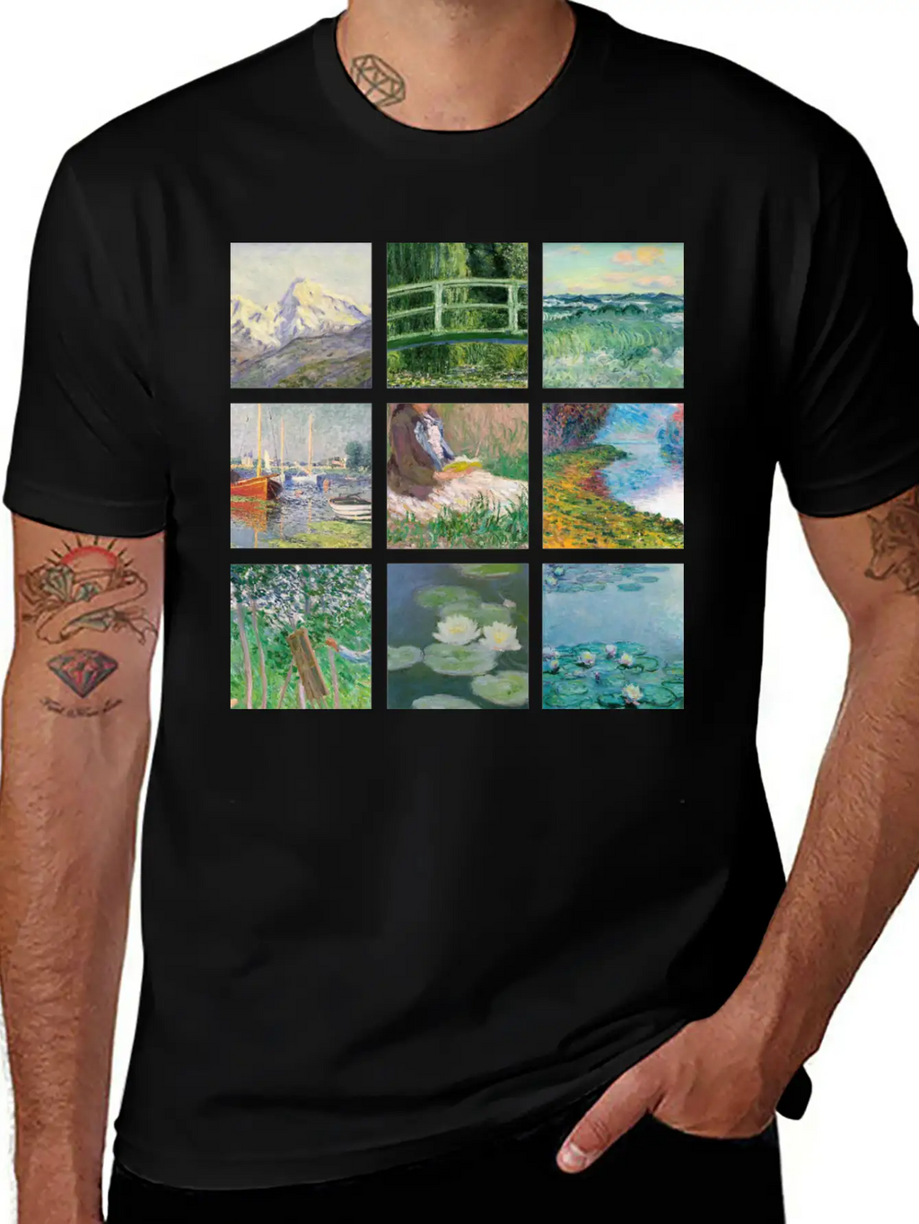 Monet Collage Classic Cotton Tee – Unisex Comfort For Any Season
