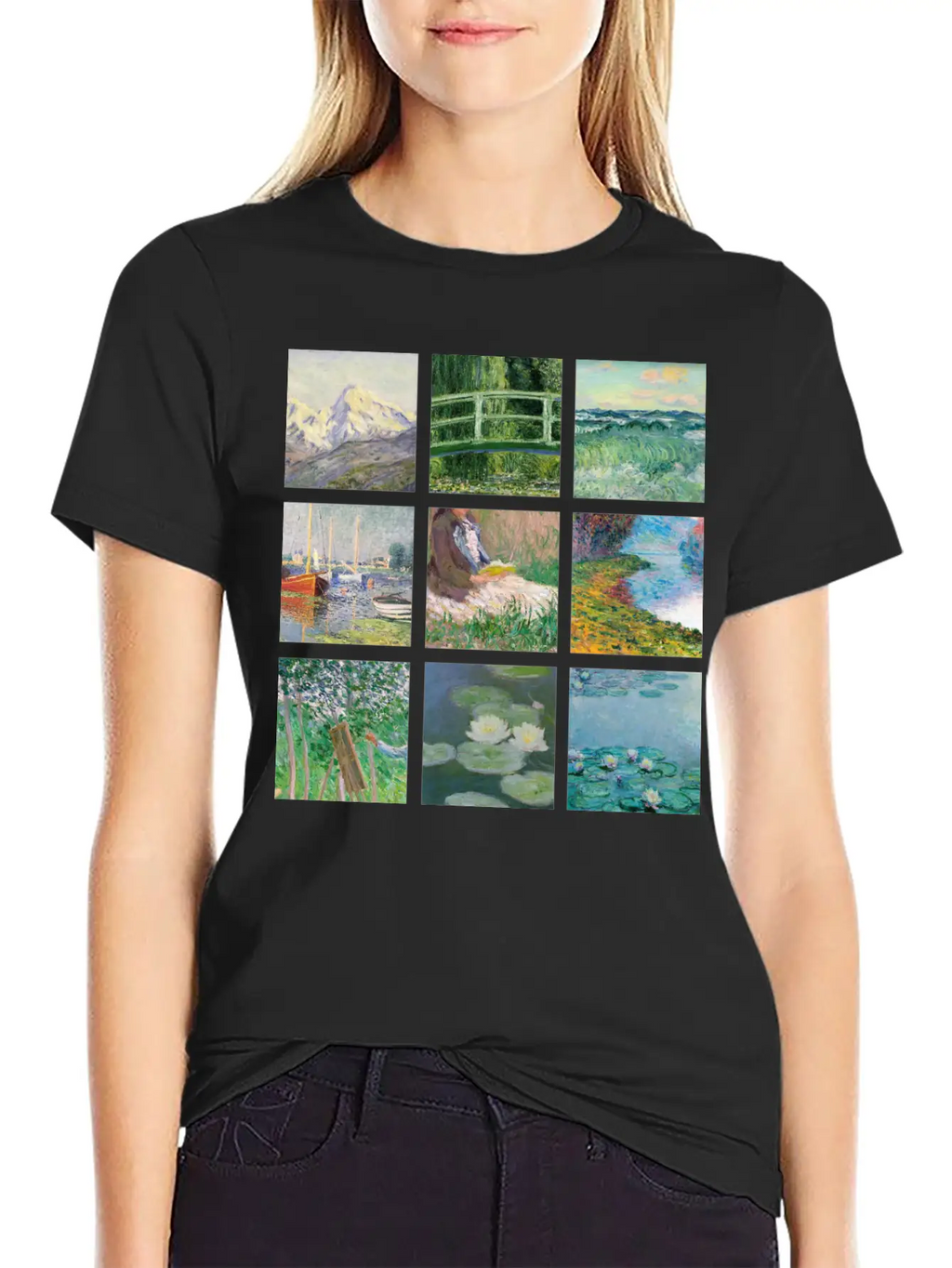Monet Collage Classic Cotton Tee – Unisex Comfort For Any Season