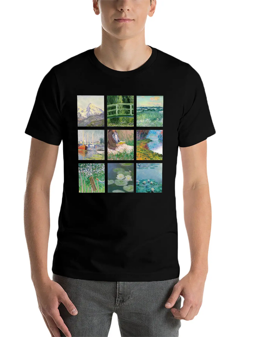 Monet Collage Classic Cotton Tee – Unisex Comfort For Any Season