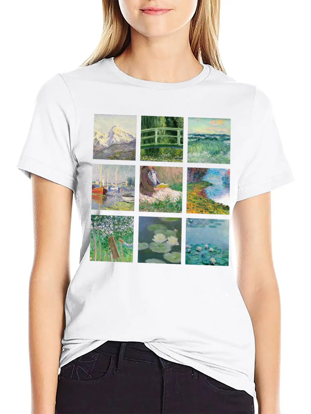 Monet Collage Classic Cotton Tee – Unisex Comfort For Any Season