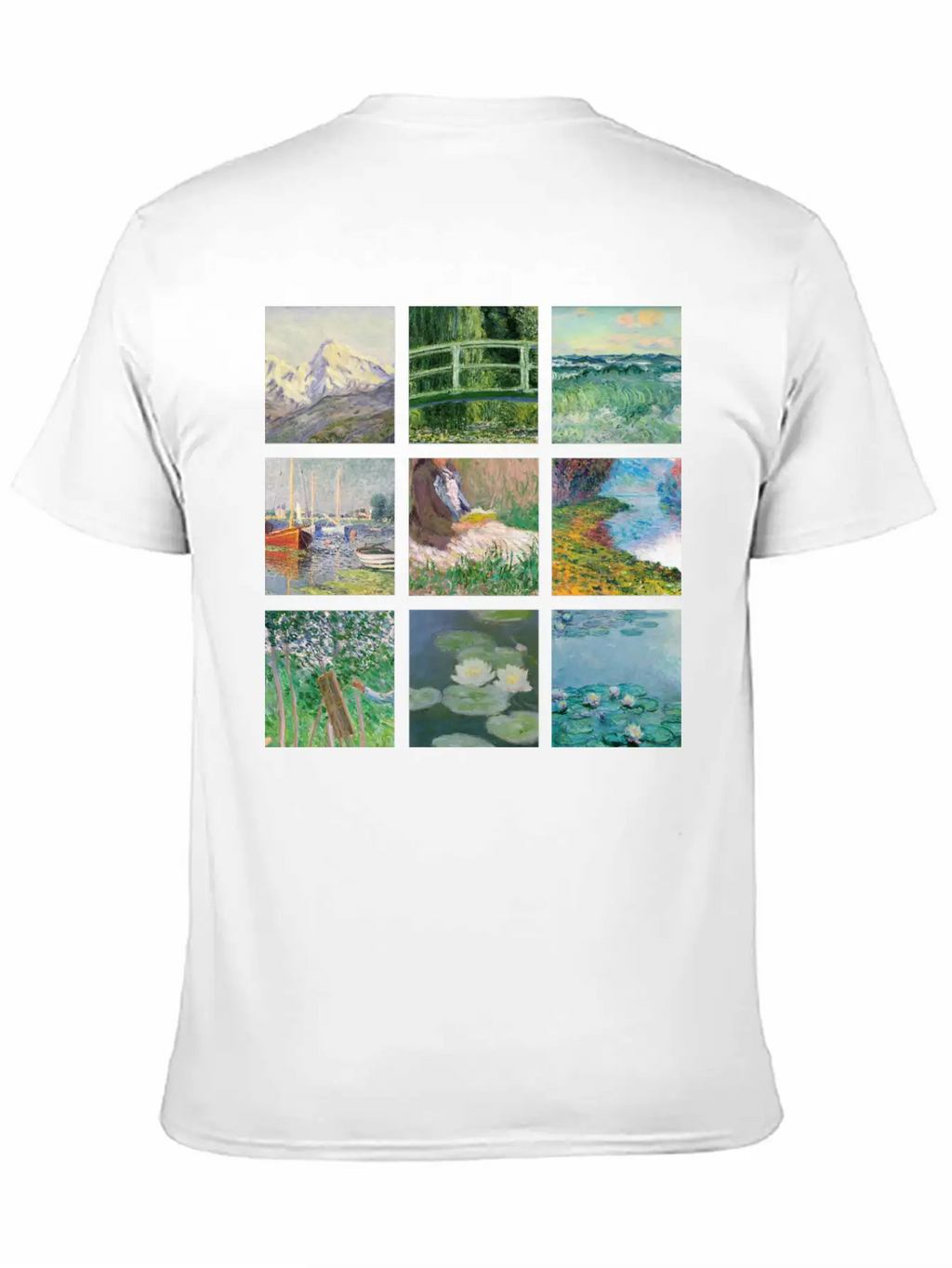 Monet Collage Classic Cotton Tee – Unisex Comfort For Any Season