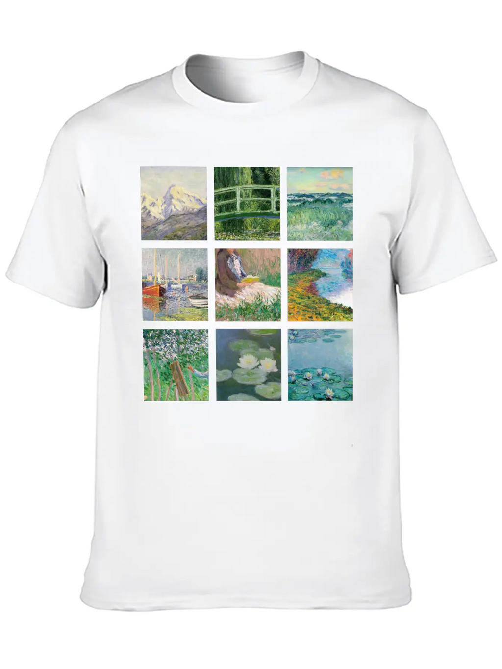 Monet Collage Classic Cotton Tee – Unisex Comfort For Any Season