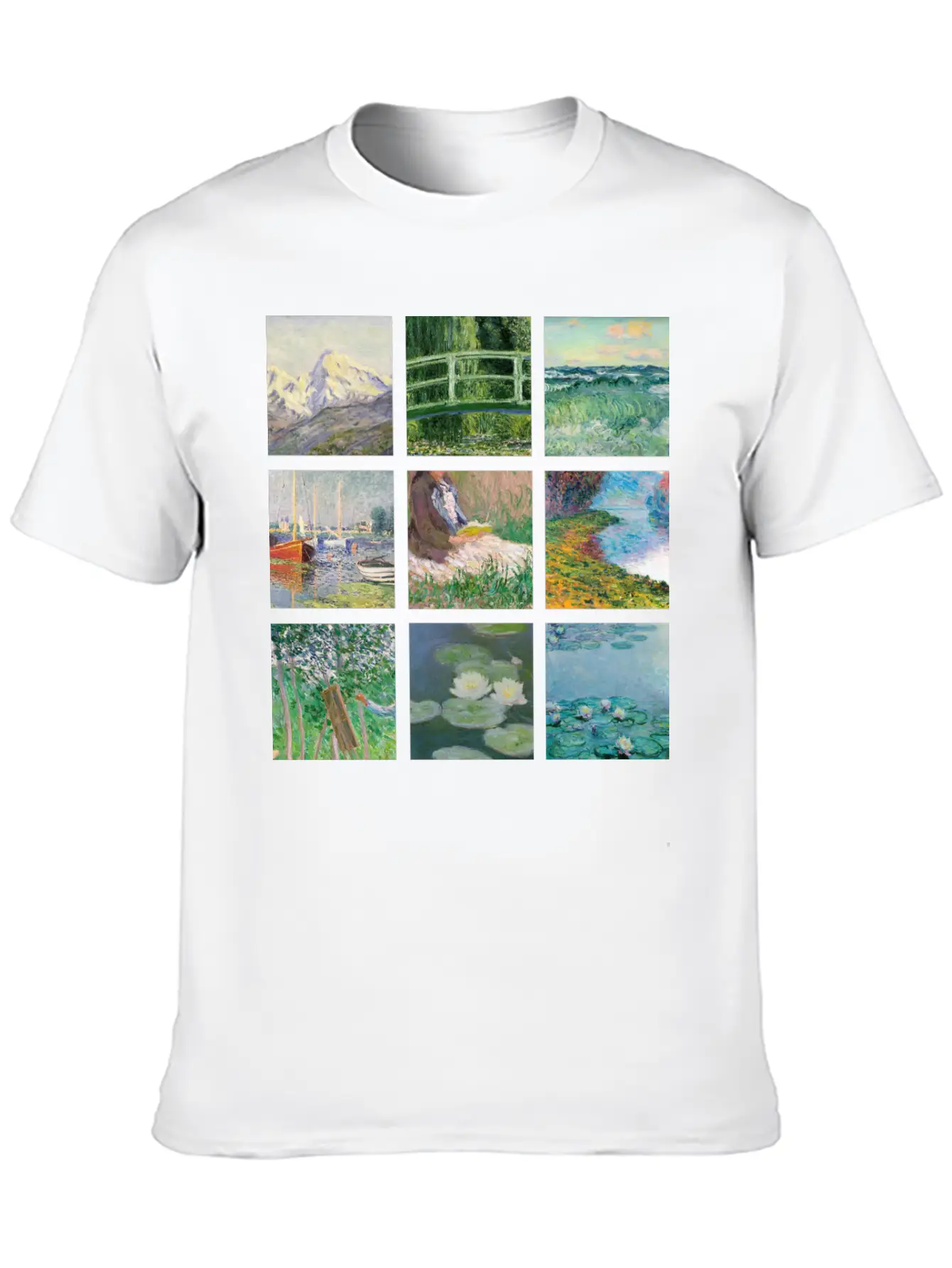 Monet Collage Classic Cotton Tee – Unisex Comfort For Any Season
