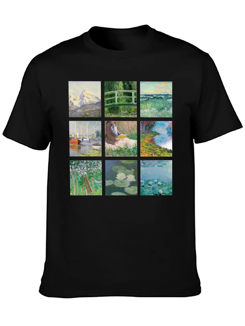 Monet Collage Classic Cotton Tee – Unisex Comfort For Any Season