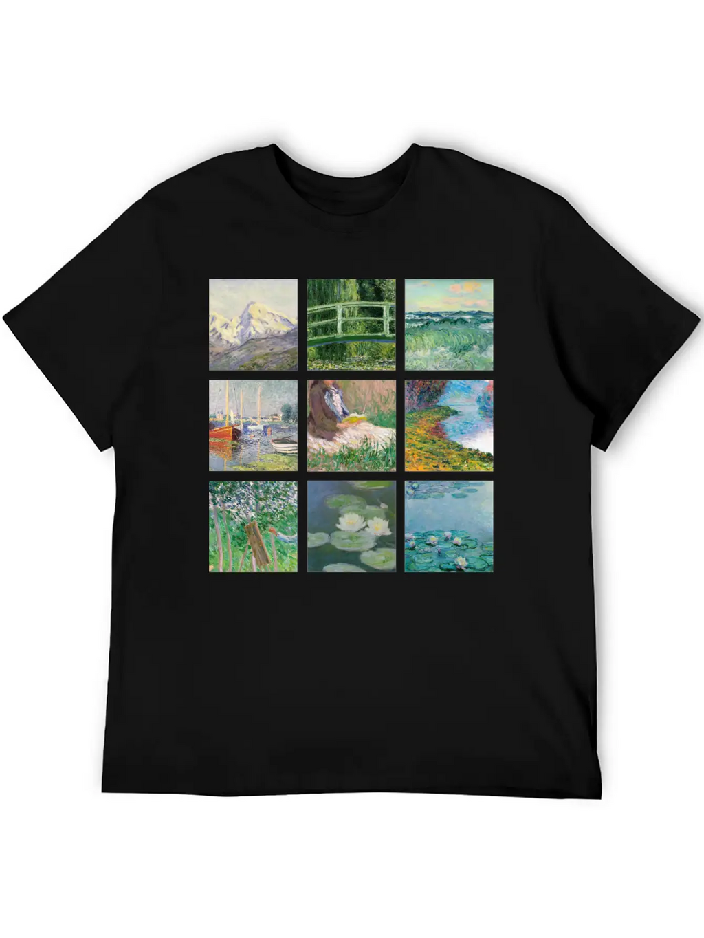 Monet Collage Classic Cotton Tee – Unisex Comfort For Any Season