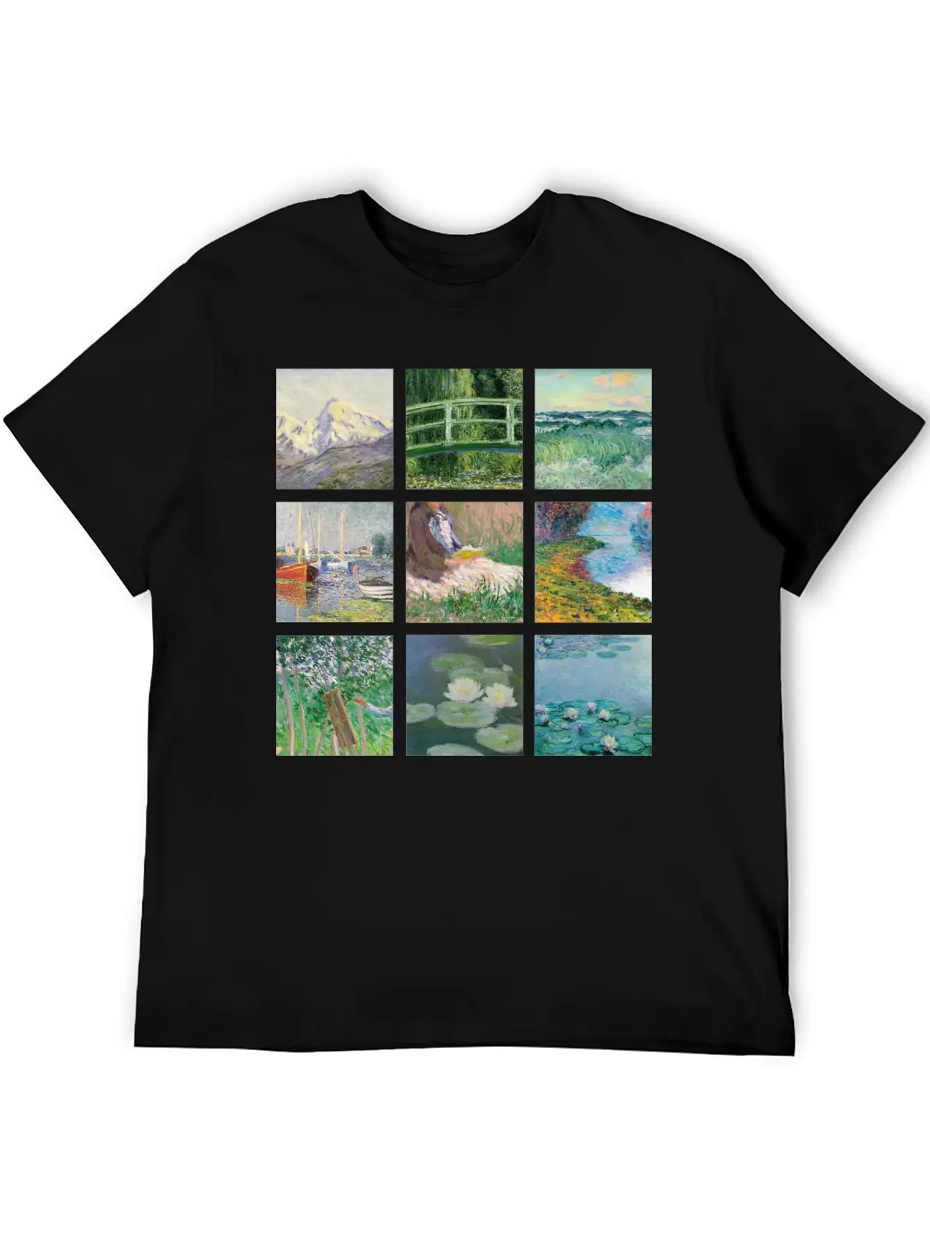 Monet Collage Classic Cotton Tee – Unisex Comfort For Any Season