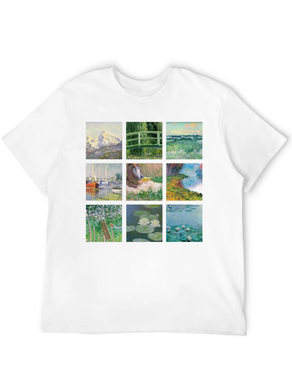 Monet Collage Classic Cotton Tee – Unisex Comfort For Any Season