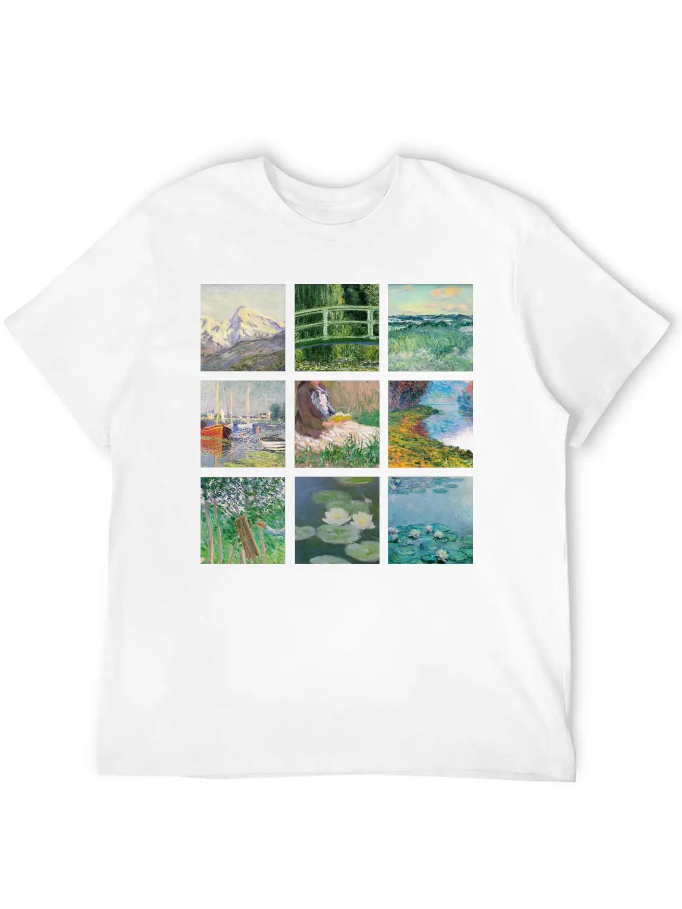 Monet Collage Classic Cotton Tee – Unisex Comfort For Any Season