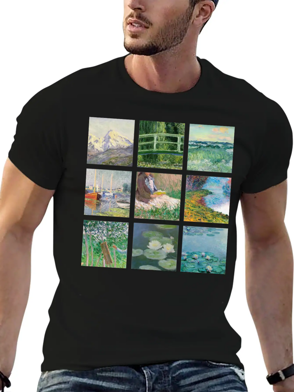 Monet Collage Classic Cotton Tee – Unisex Comfort For Any Season