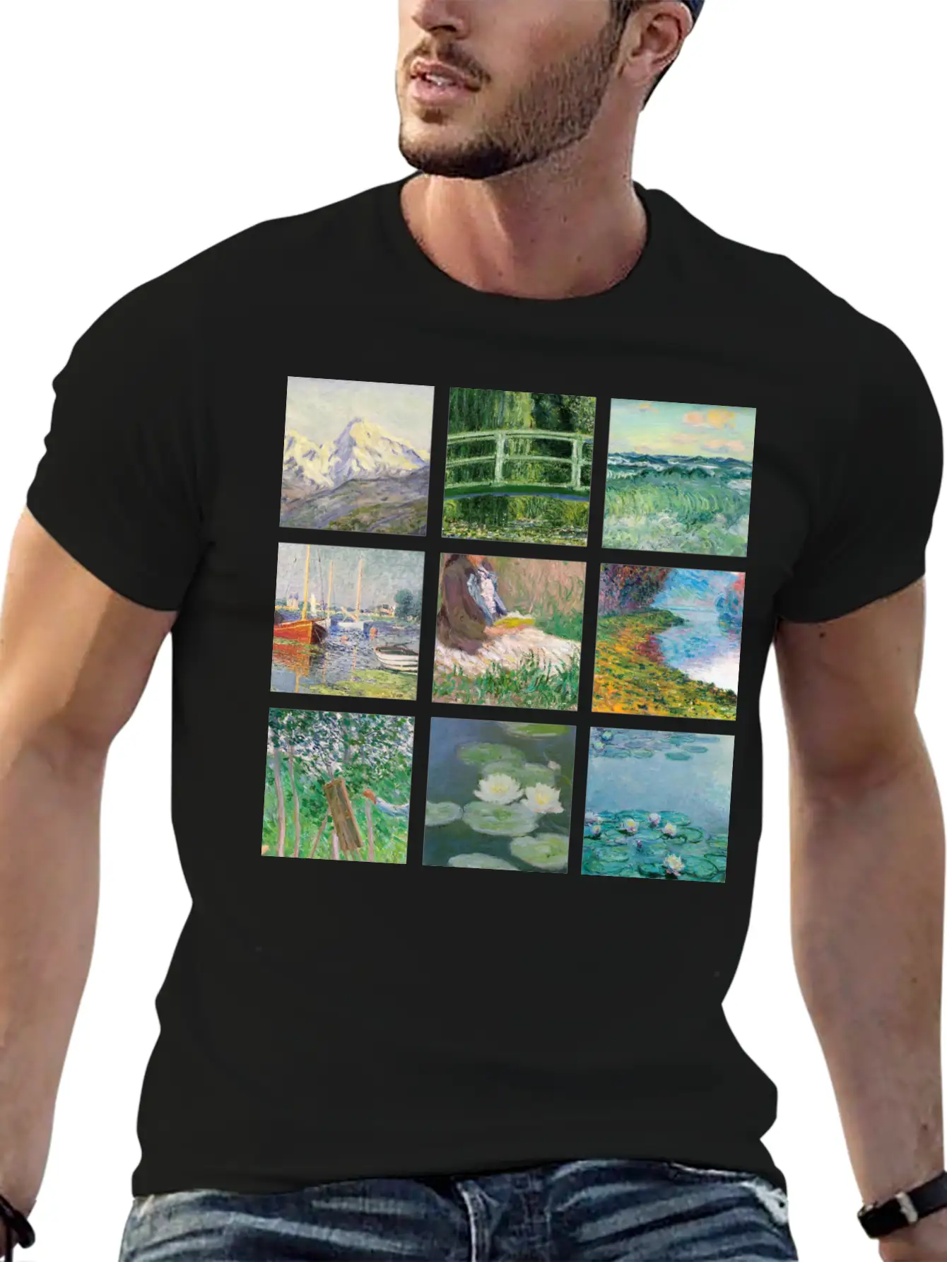 Monet Collage Classic Cotton Tee – Unisex Comfort For Any Season