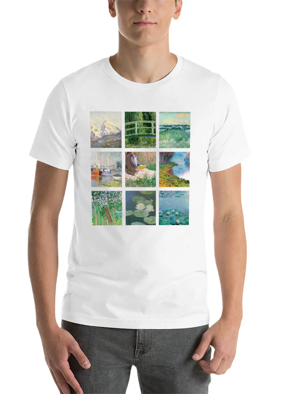 Monet Collage Classic Cotton Tee – Unisex Comfort For Any Season