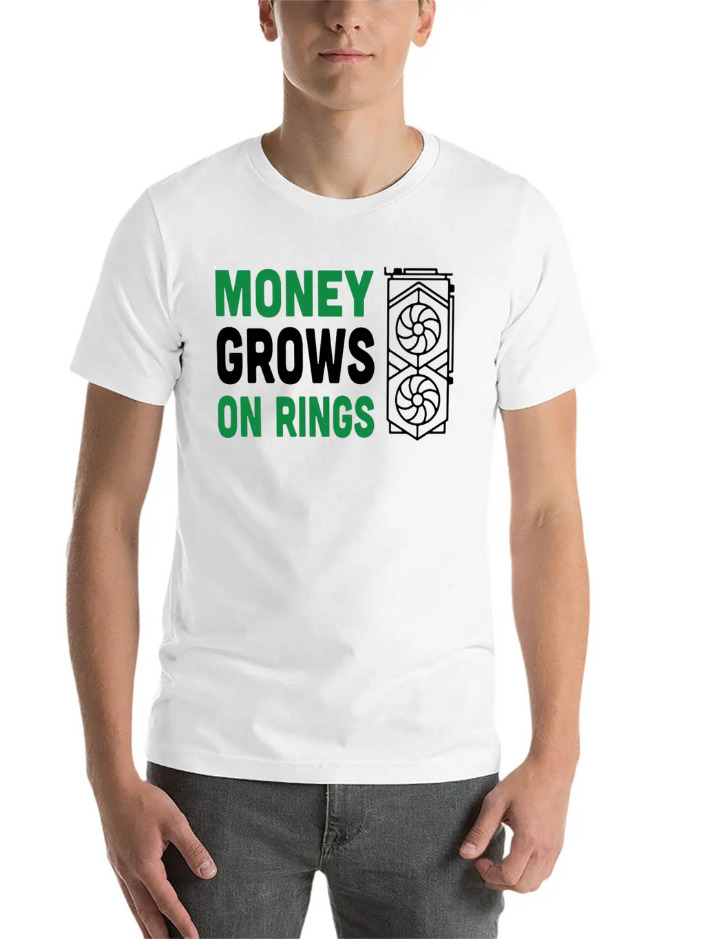 Money Grows On Rigs GPU Crypto Mining Essential Cotton Tee For Daily Outfits – Unisex Style