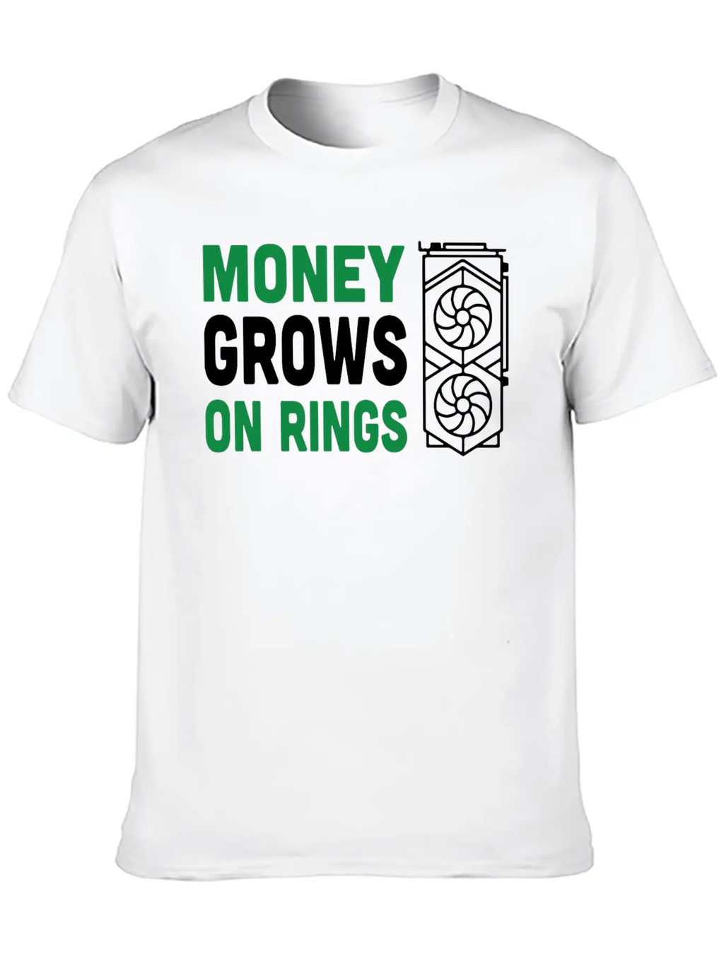Money Grows On Rigs GPU Crypto Mining Essential Cotton Tee For Daily Outfits – Unisex Style