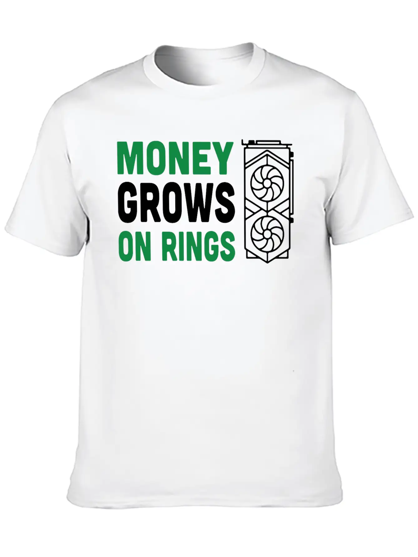 Money Grows On Rigs GPU Crypto Mining Essential Cotton Tee For Daily Outfits – Unisex Style