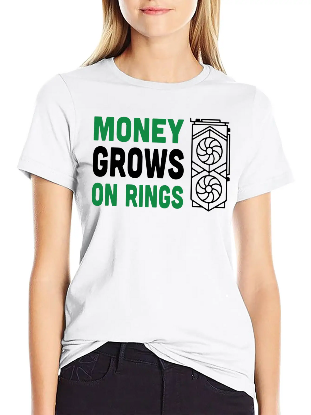 Money Grows On Rigs GPU Crypto Mining Essential Cotton Tee For Daily Outfits – Unisex Style