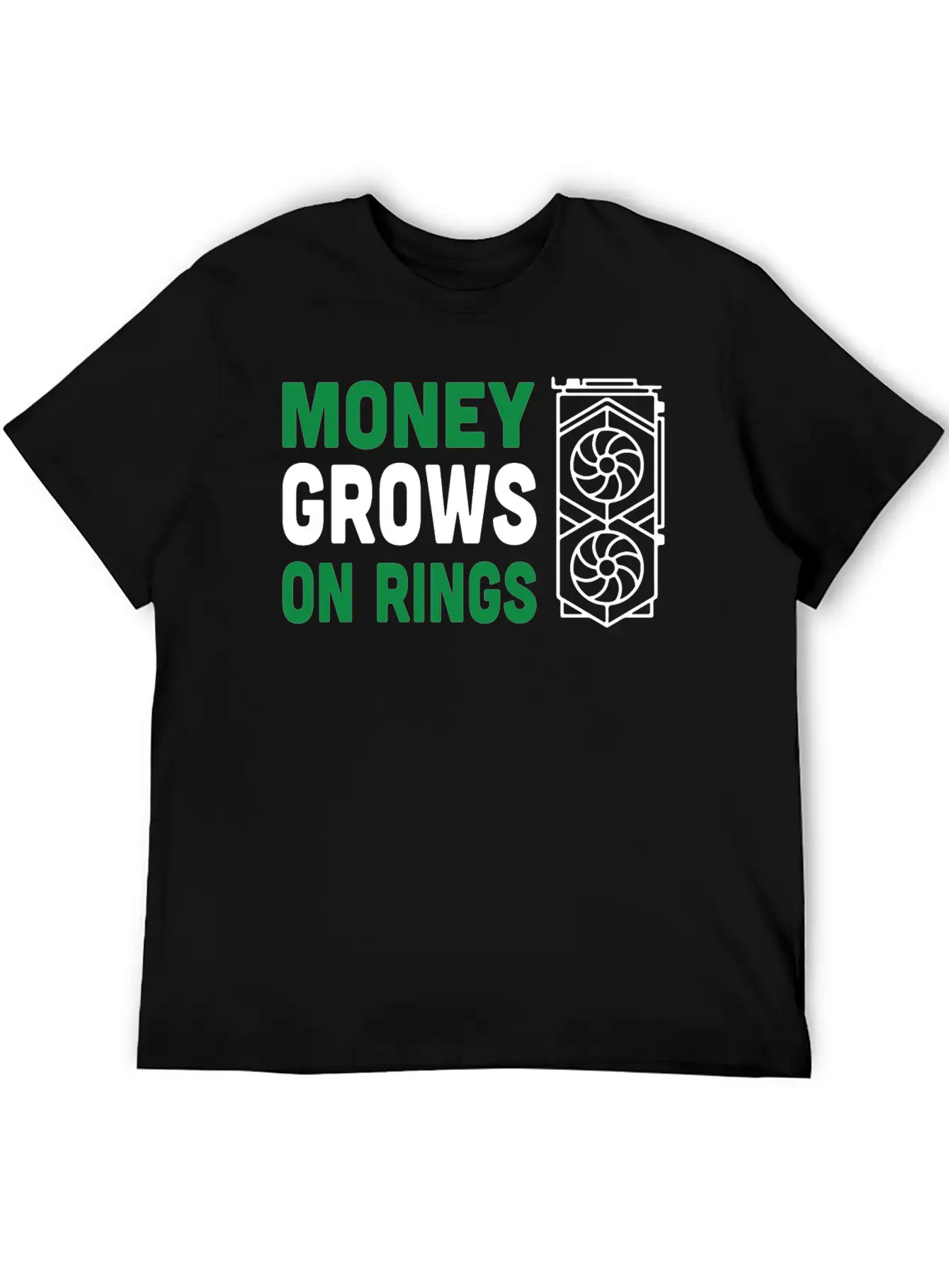 Money Grows On Rigs GPU Crypto Mining Essential Cotton Tee For Daily Outfits – Unisex Style