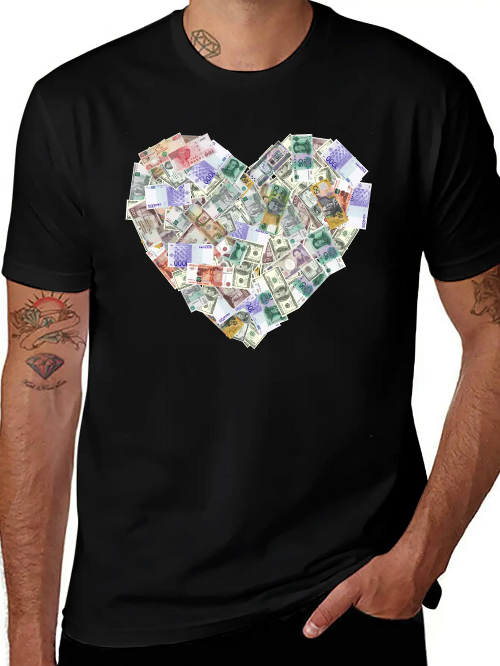 Money Heart Shape Timeless Short Sleeve Tee – Comfy And Minimalist Design