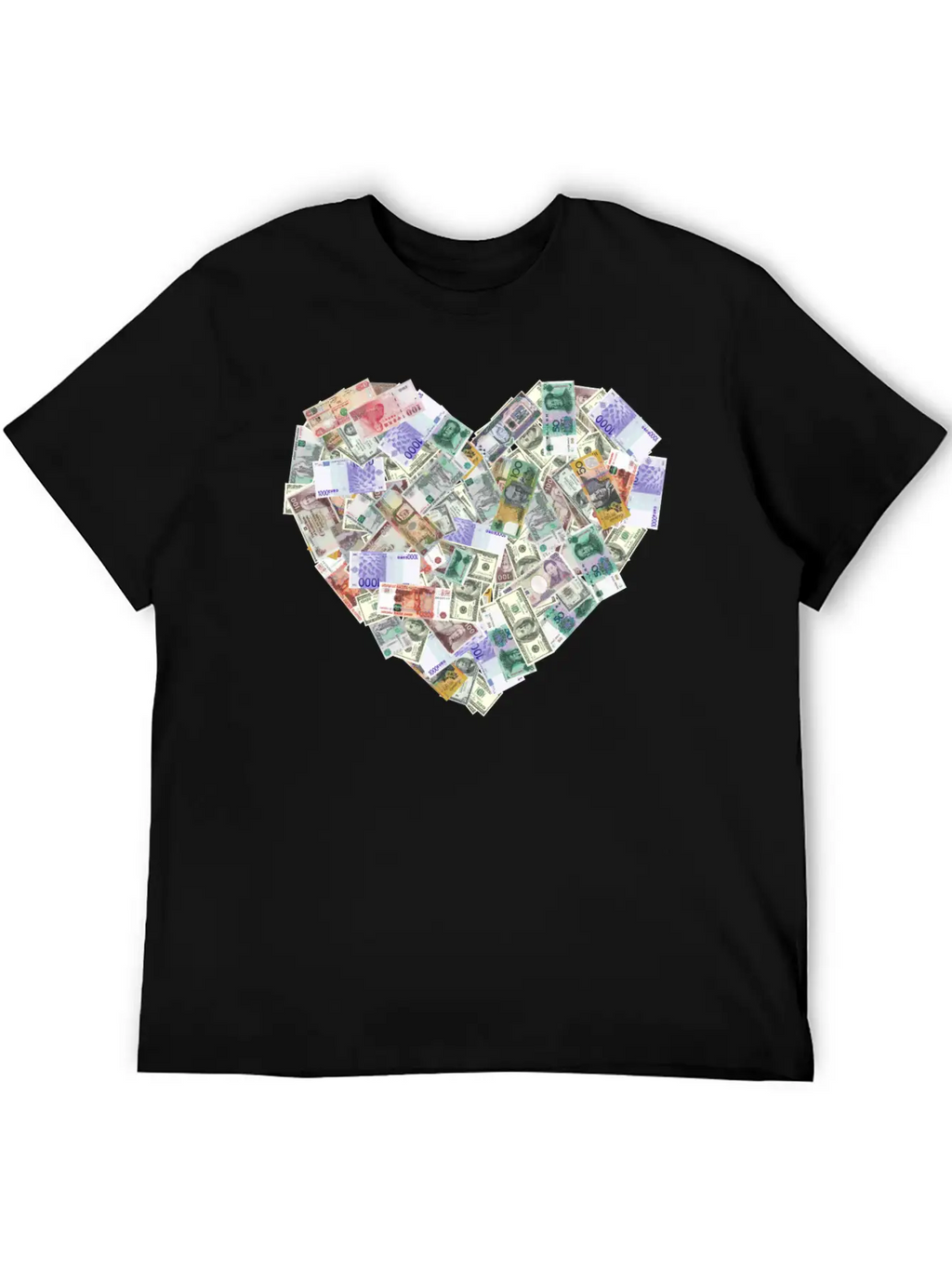 Money Heart Shape Timeless Short Sleeve Tee – Comfy And Minimalist Design