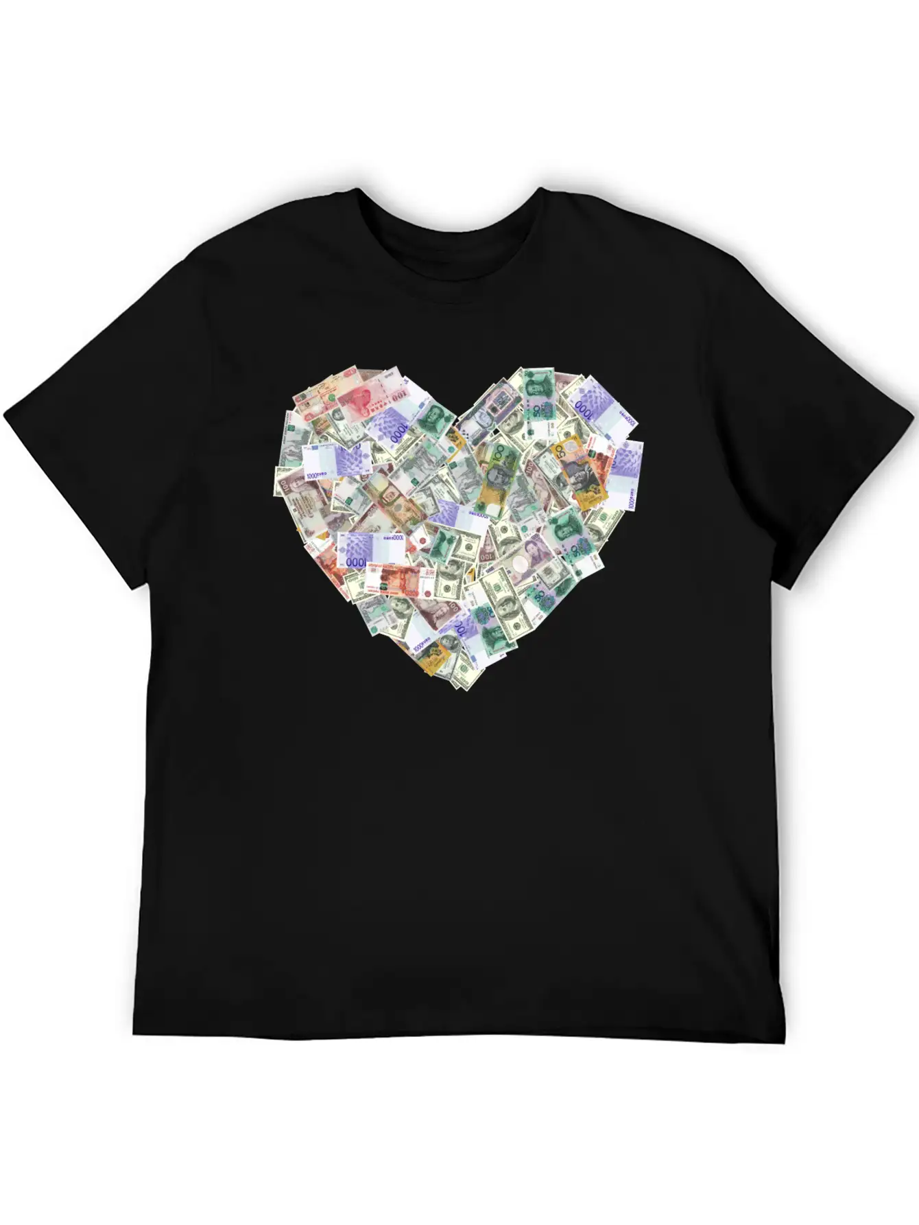 Money Heart Shape Timeless Short Sleeve Tee – Comfy And Minimalist Design